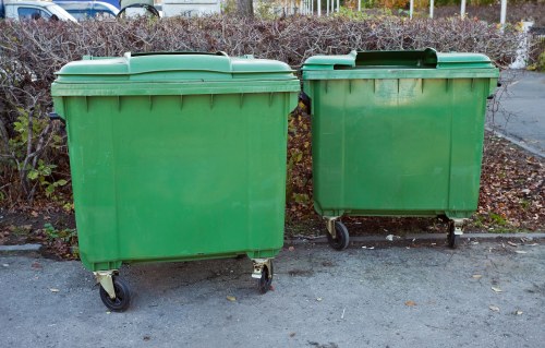 Construction site with builders waste containers
